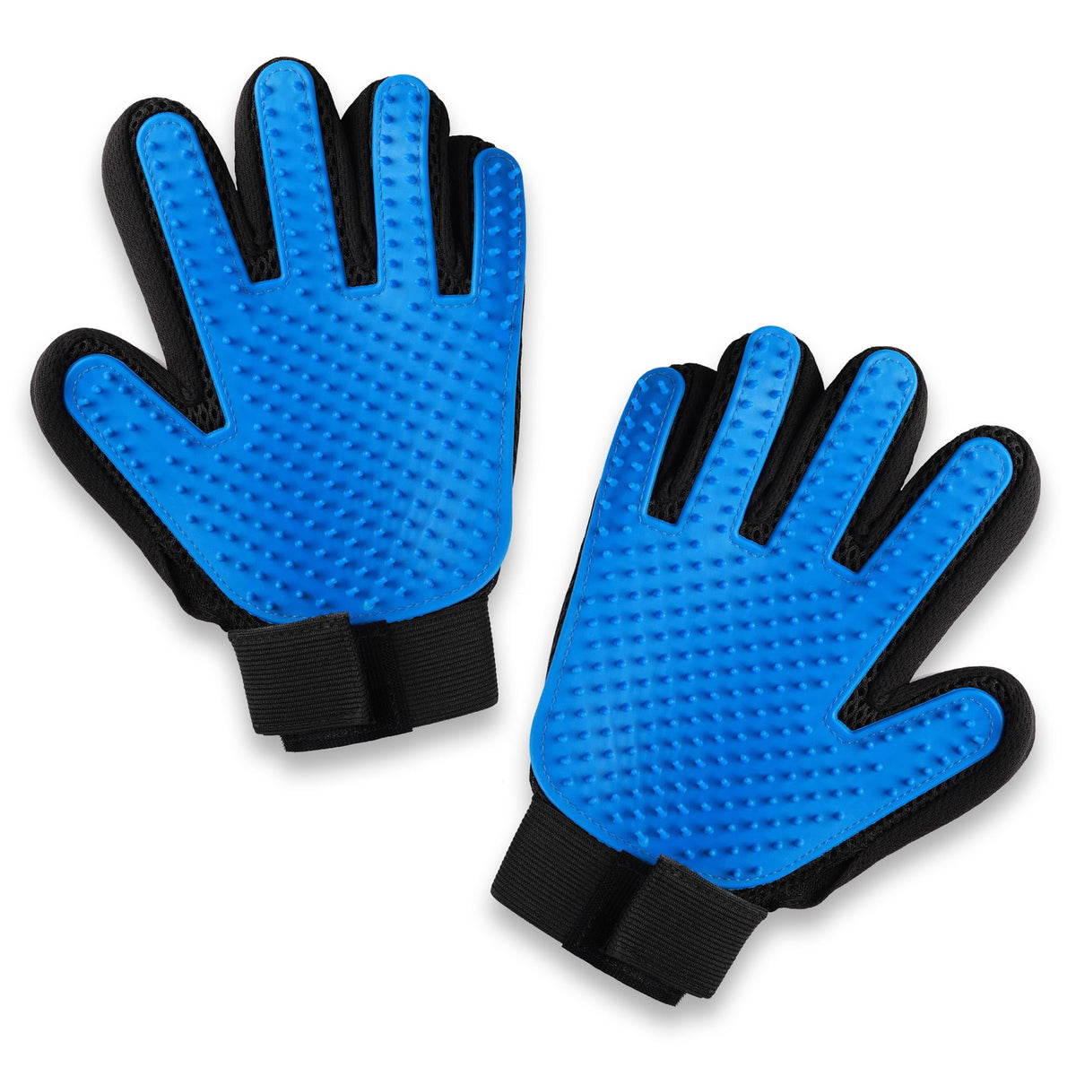 Pets First grooming glove closeup bristles lifting loose fur for easy deshedding