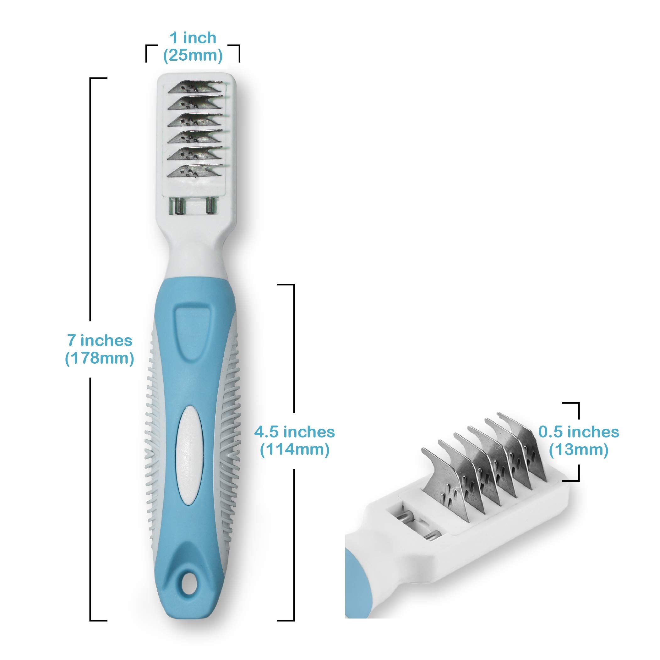 Pets First rounded teeth are gentle on skin during detangling sessions.