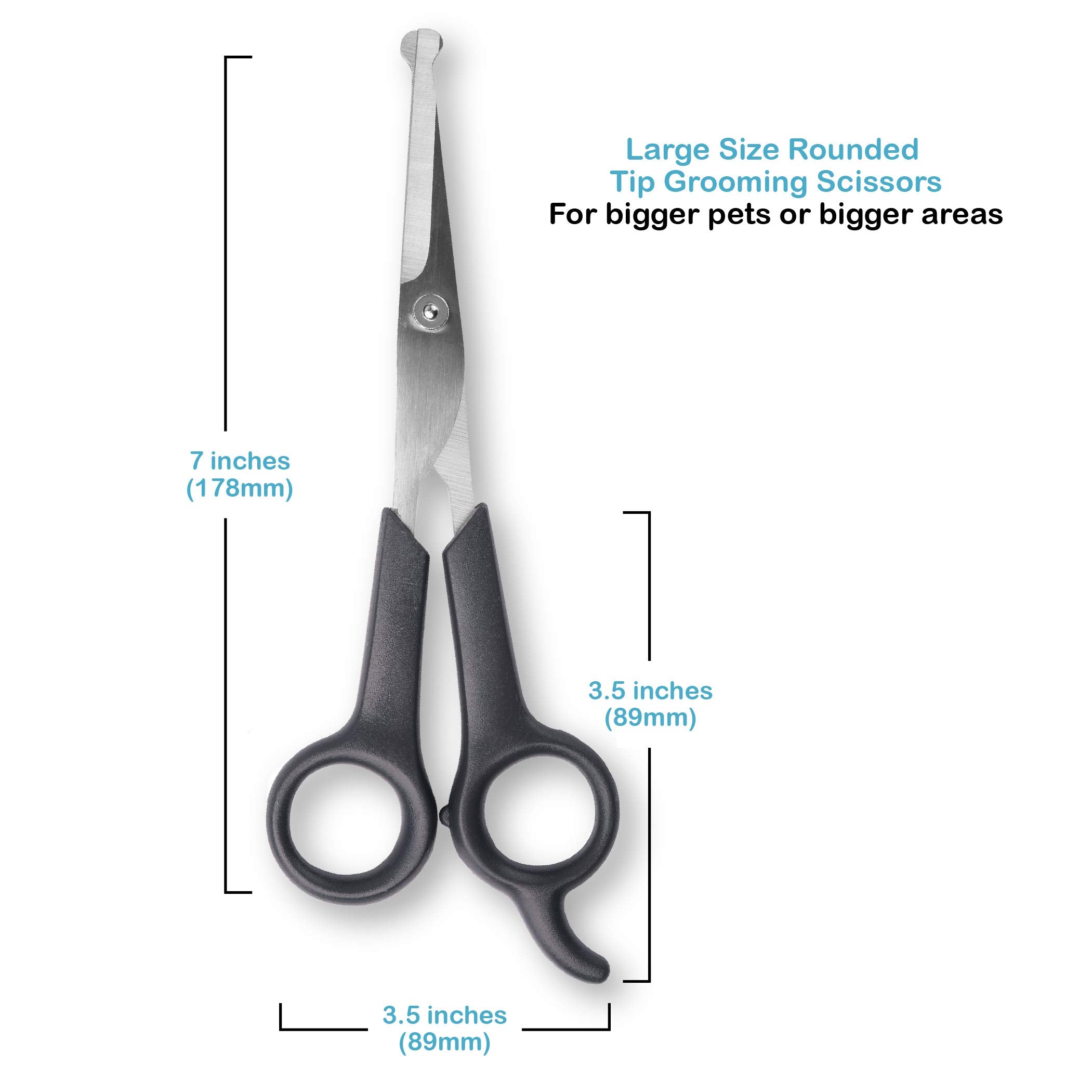 Pets First stainless-steel blades emphasize durability for mat removal and long-lasting performance.