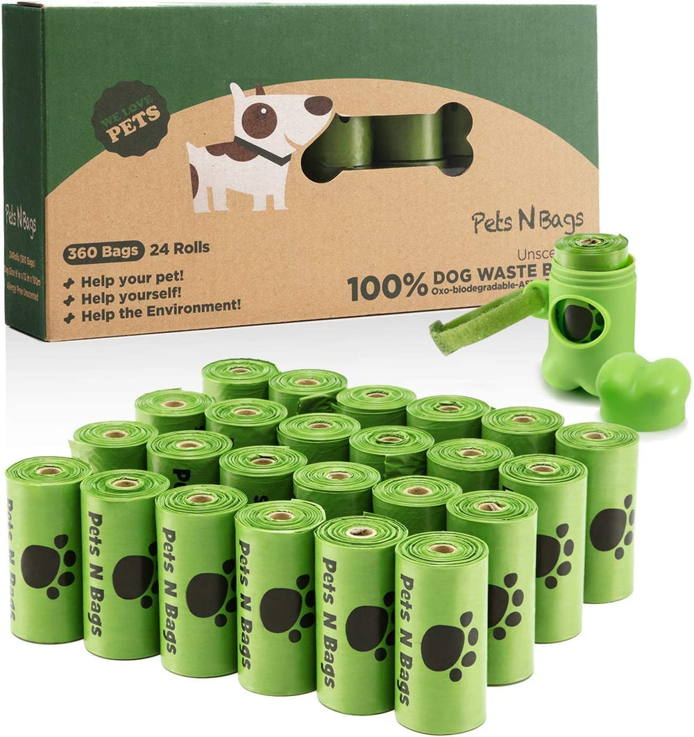 Pets N Bags oxo-biodegradable bags with dispenser for easy cleanup.