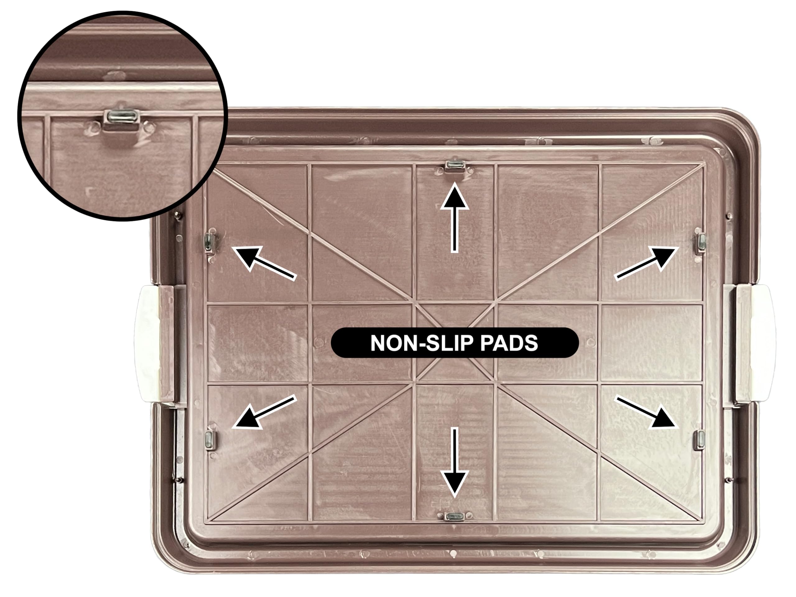 Pets-N-Me non-slip base reduces tipping for stable placement