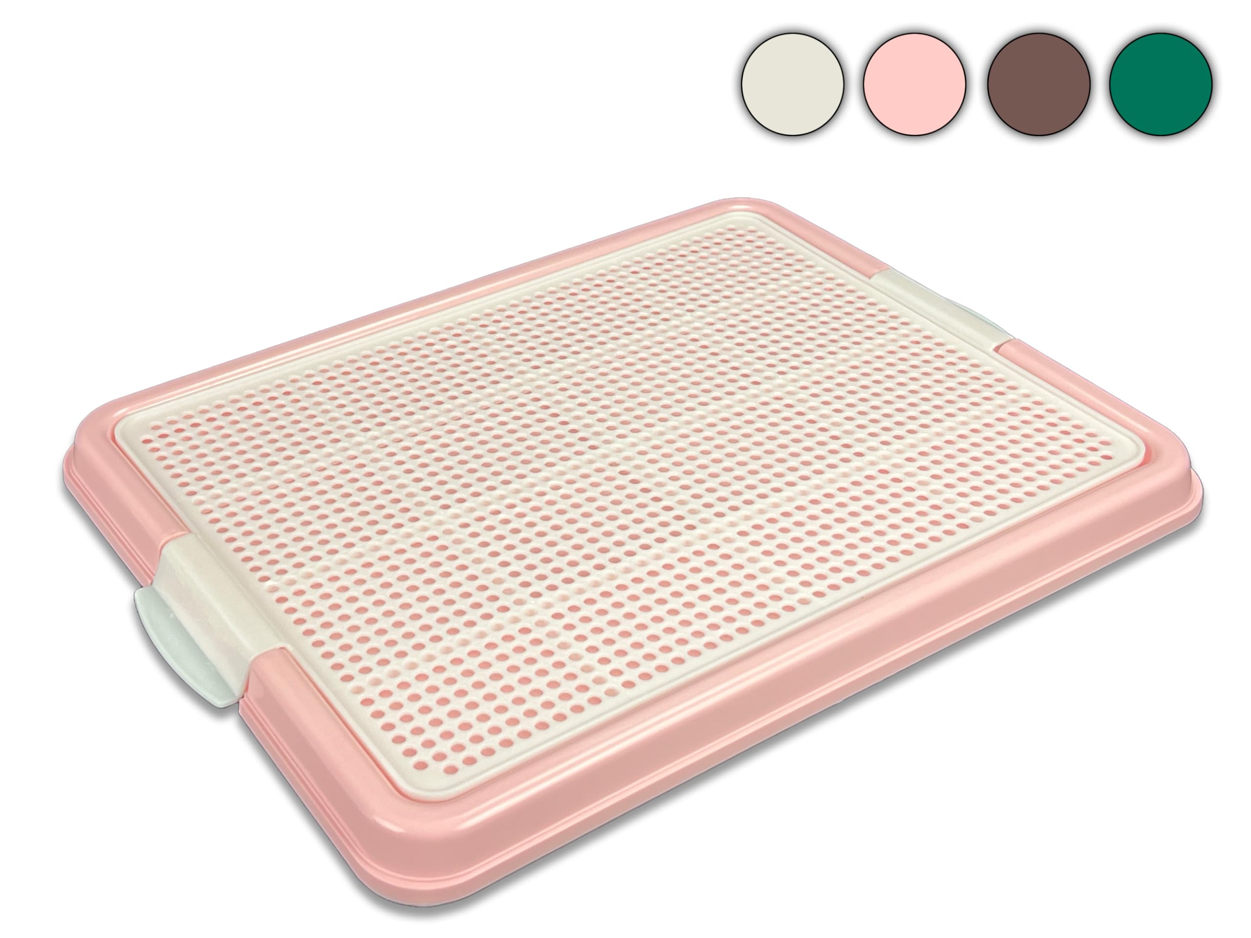 Pets-N-Me pink pee pad holder top mesh plate demonstrates easy draining
