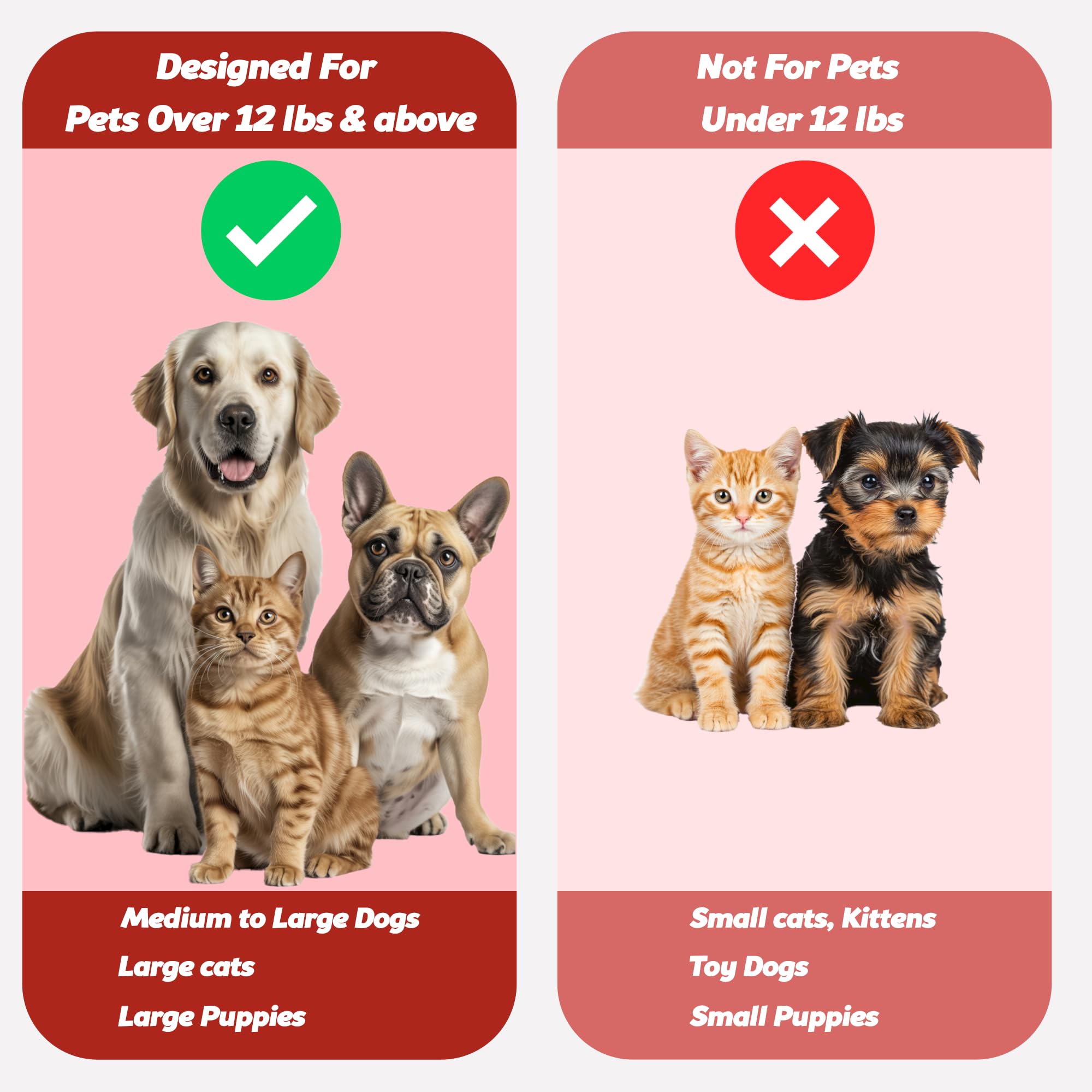Pets & Pupps ergonomic design makes brushing efficient and comfortable.