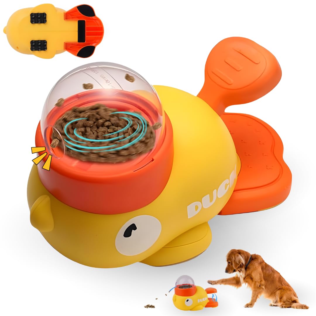 Pets Sparkle duck-dispenser highlights a playful design for interactive enrichment during meals