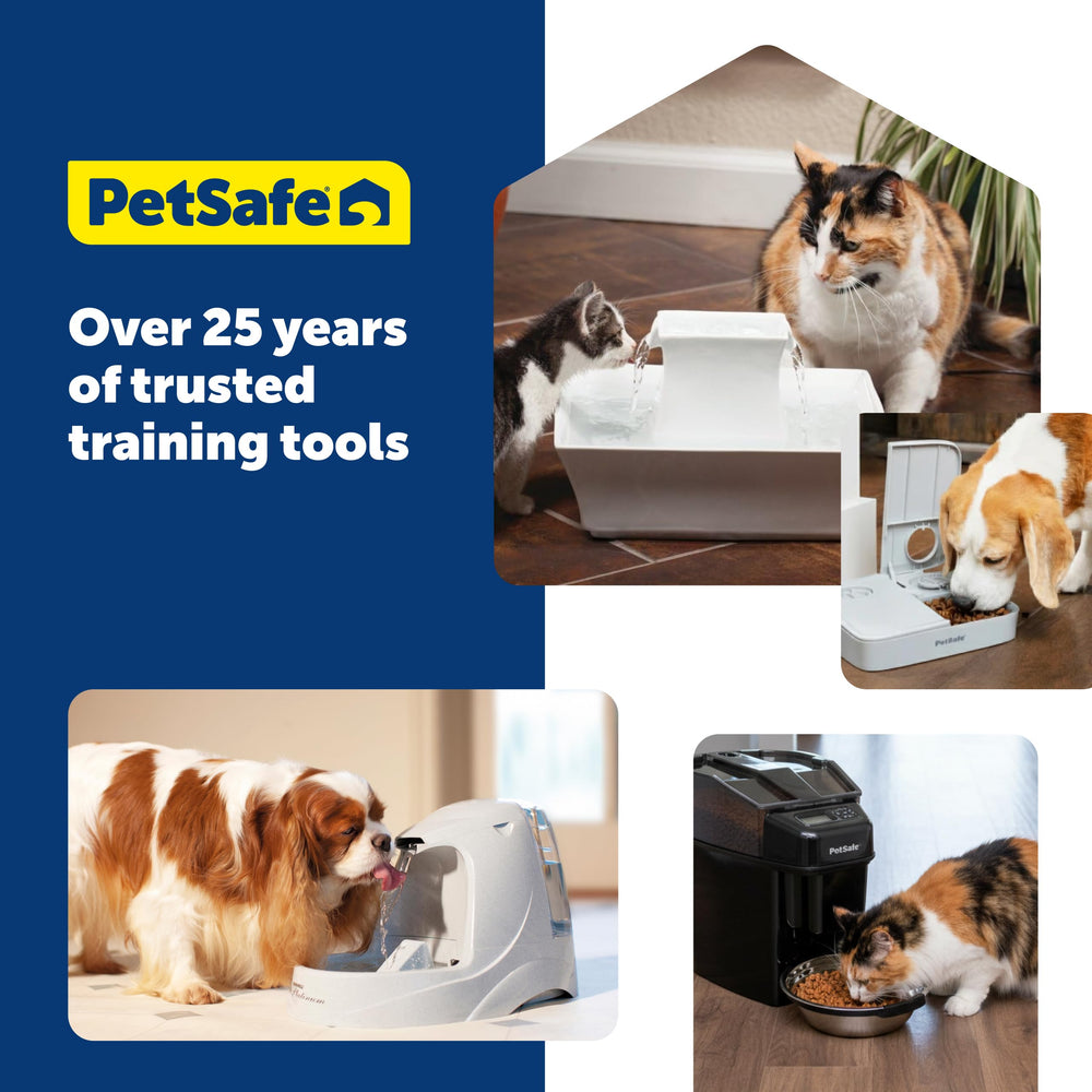 PetSafe Analog 2 Meal Feeder-top-rack-dishwasher-safe-tray image highlights simple cleaning convenience.
