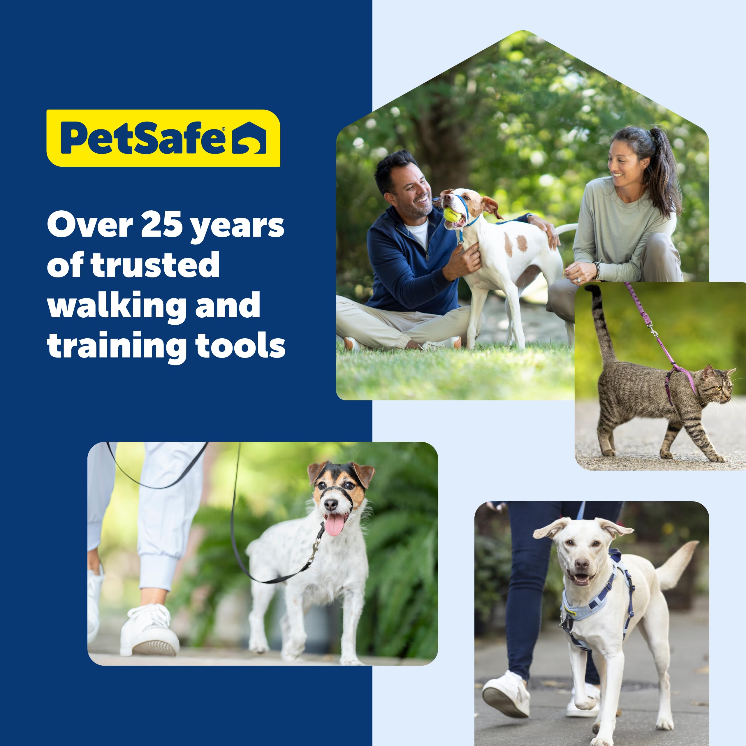 PetSafe lightweight harness design minimizes bulk while enabling full mobility.