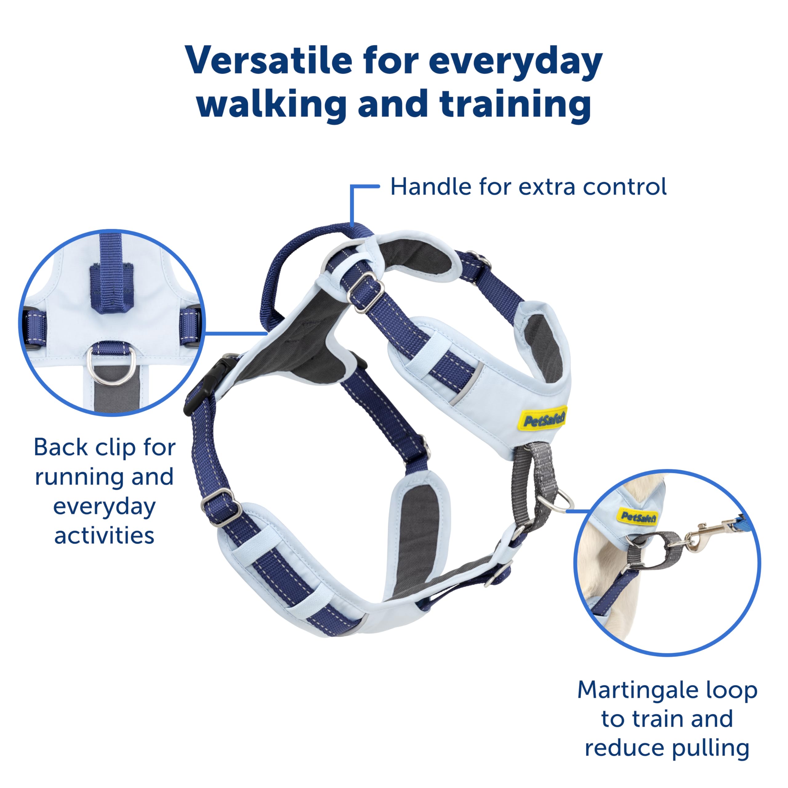 PetSafe Easy Walk with reflective trim for low-light visibility.