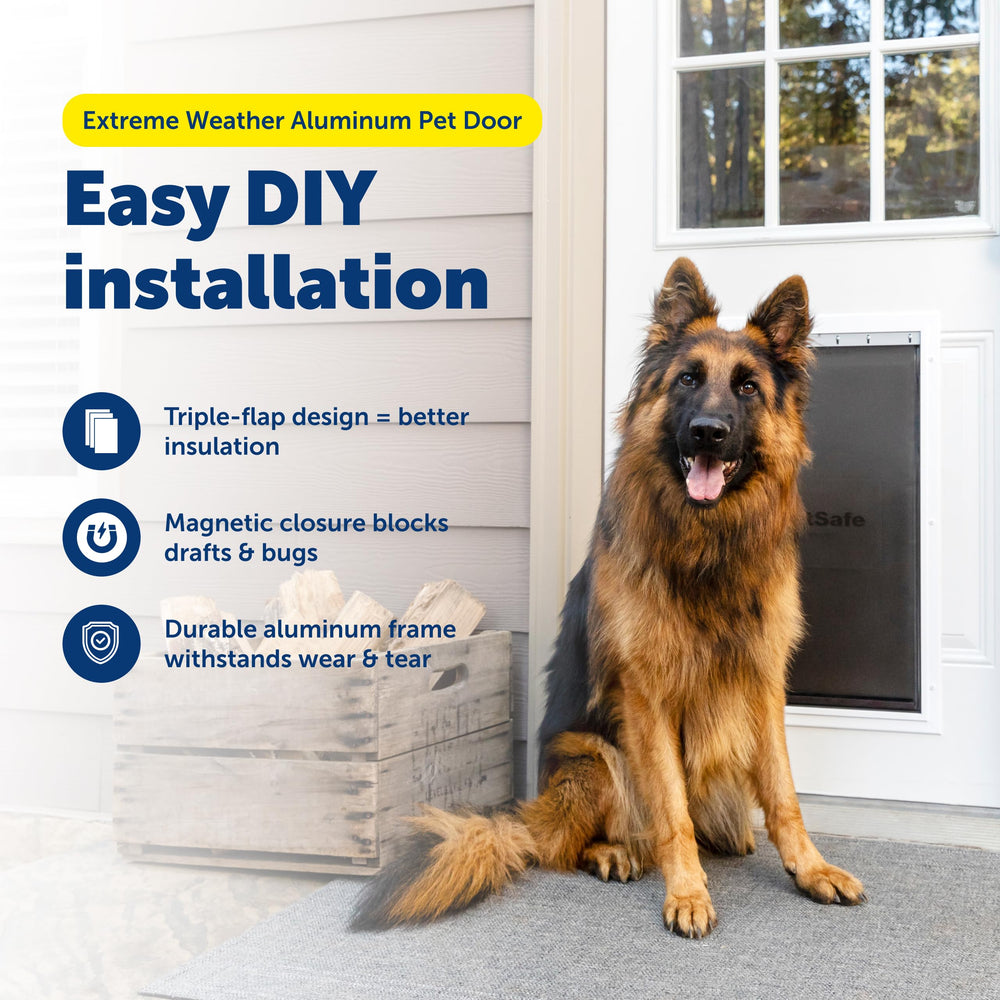 PetSafe triple-flap close-up shows magnetic seals and insulated material for temperature control.