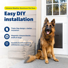 PetSafe triple-flap close-up shows magnetic seals and insulated material for temperature control.