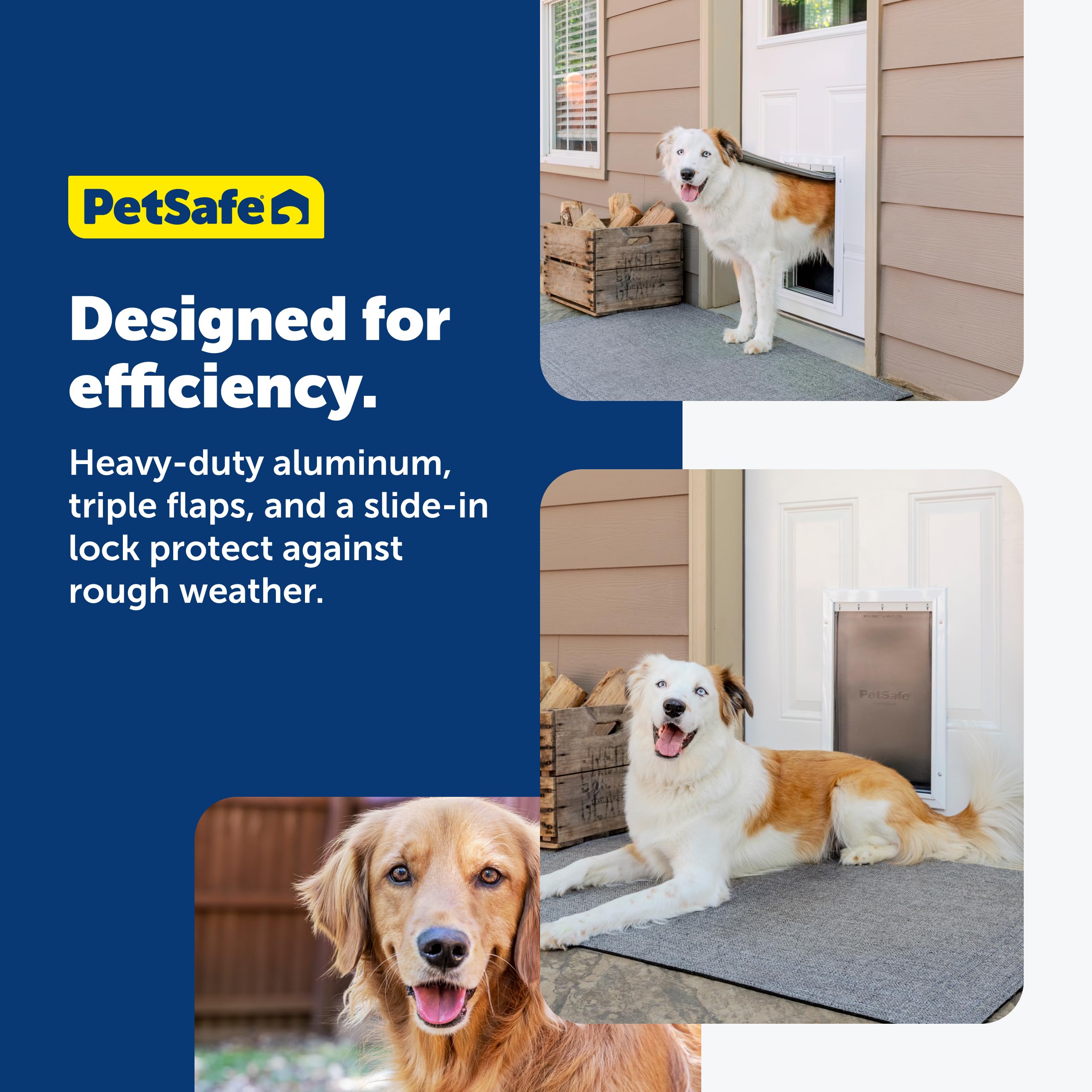 PetSafe Extreme Weather large opening fits dogs up to 100 lb.