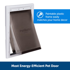 PetSafe Extreme Weather Door durable frame shown with paintable surface to match home decor.