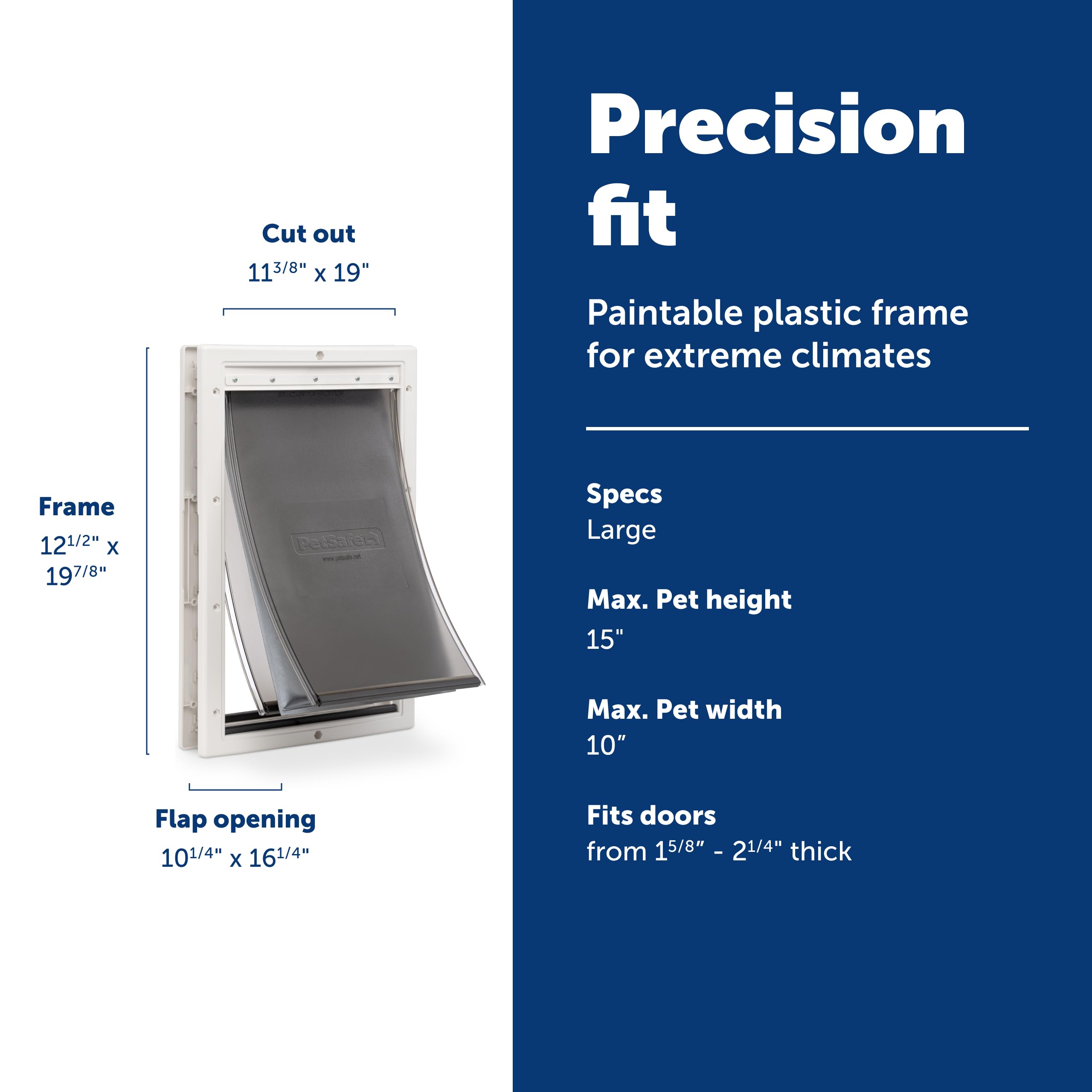 Petsafe Extreme Weather Door durable plastic frame ready to paint to match home style