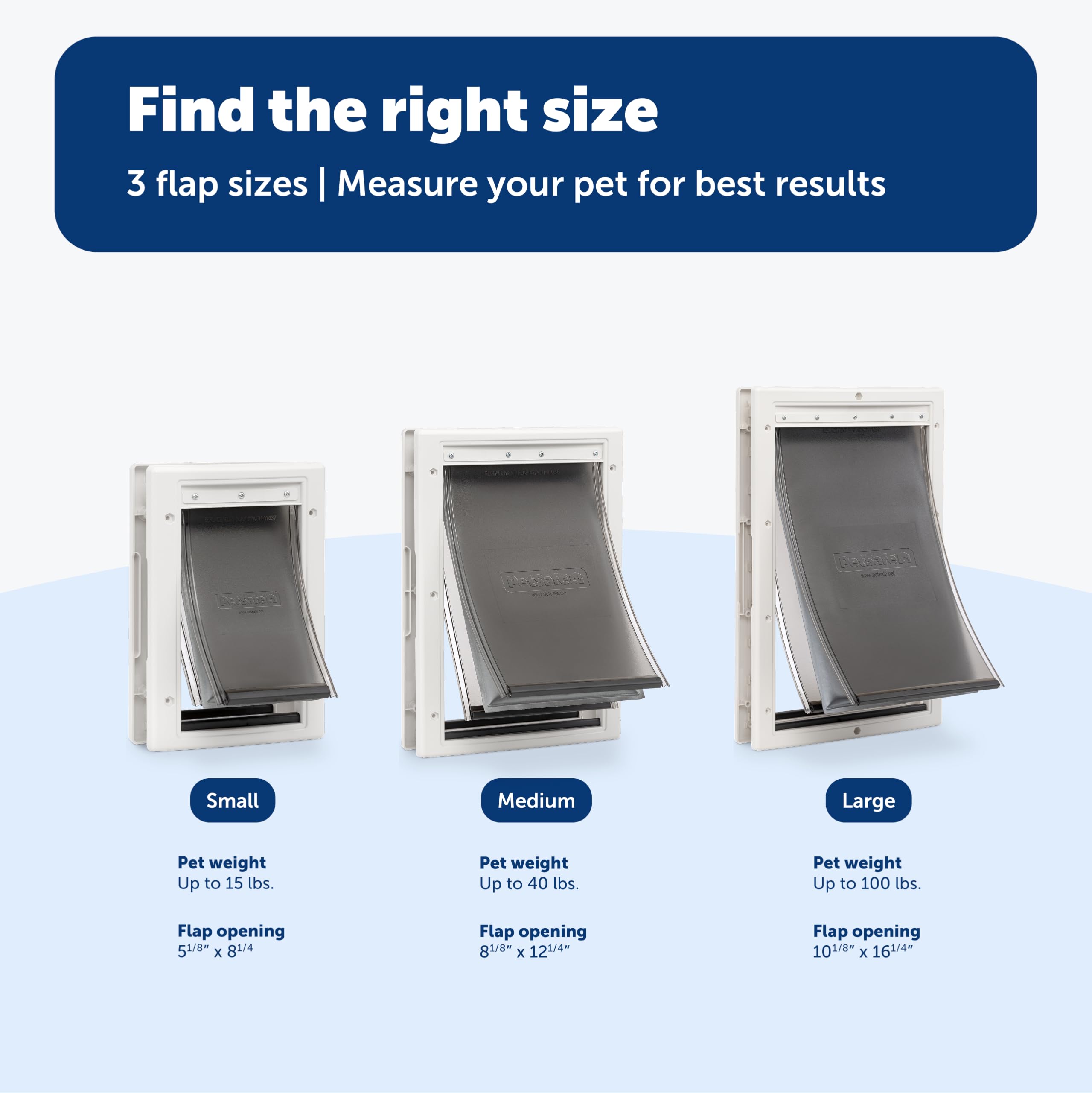 PetSafe Extreme Weather Door flap close-up emphasizes durable vinyl flaps guarding against wind and rain