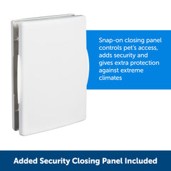 PetSafe Extreme Weather Door installation close-up demonstrates easy DIY mounting.