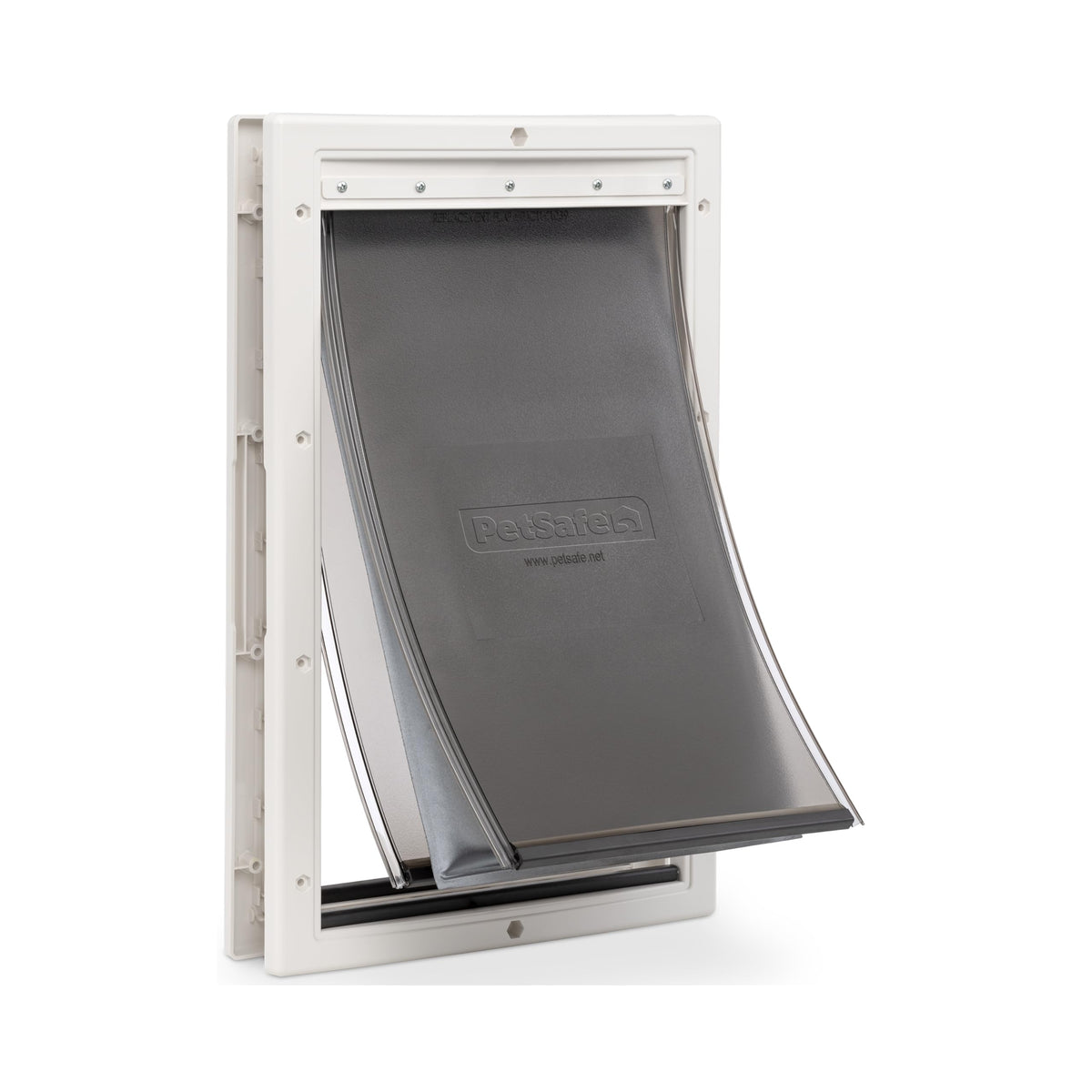Petsafe Extreme Weather Door front view shows insulated triple-flap system for energy efficiency