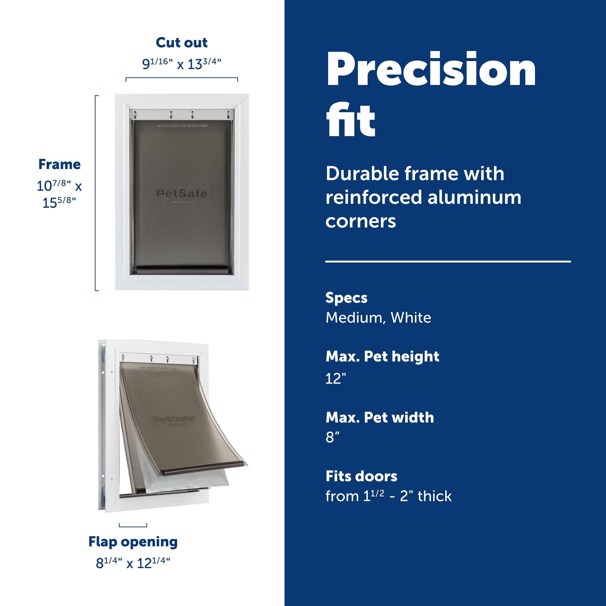 PetSafe Extreme Weather door with magnetic seals aids temperature control.
