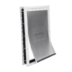 PetSafe plastic pet door frame closeup shows durable rust-free construction.