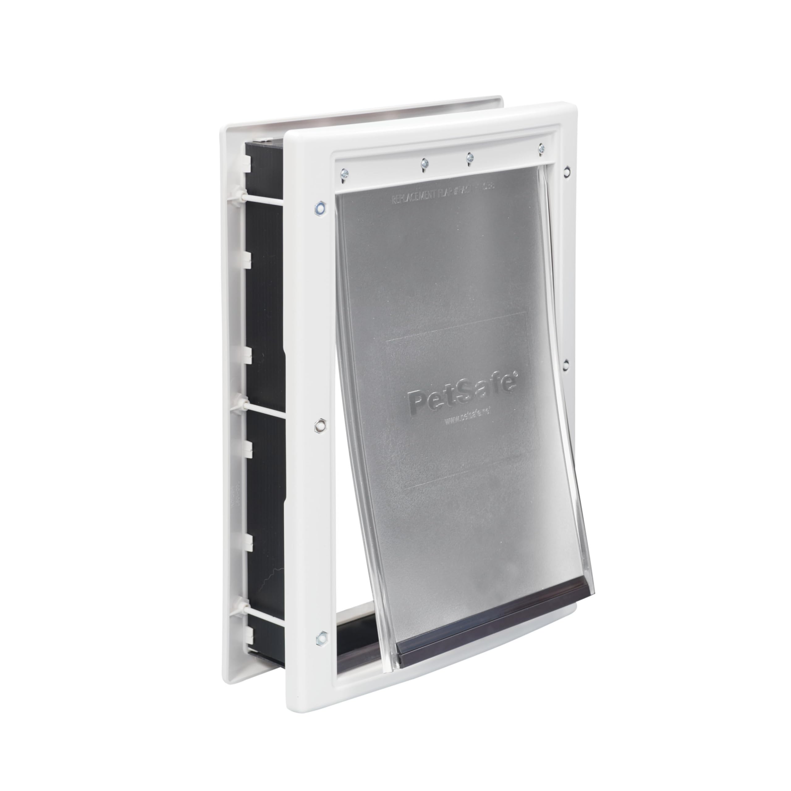 PetSafe Plastic Pet Door installation in a doorway enables easy, pet-friendly access.