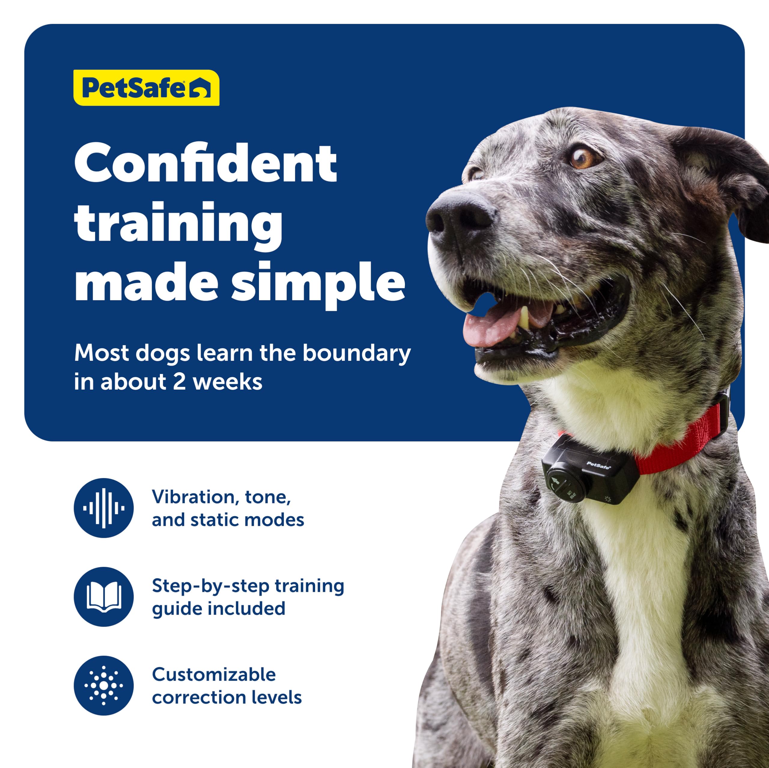 Petsafe receiver collar with battery status indicator for proactive training.