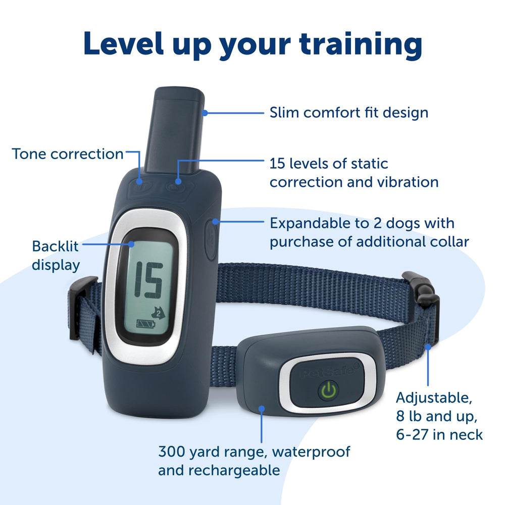 PetSafe waterproof collar on the remote trainer ready for puddle-jumping.