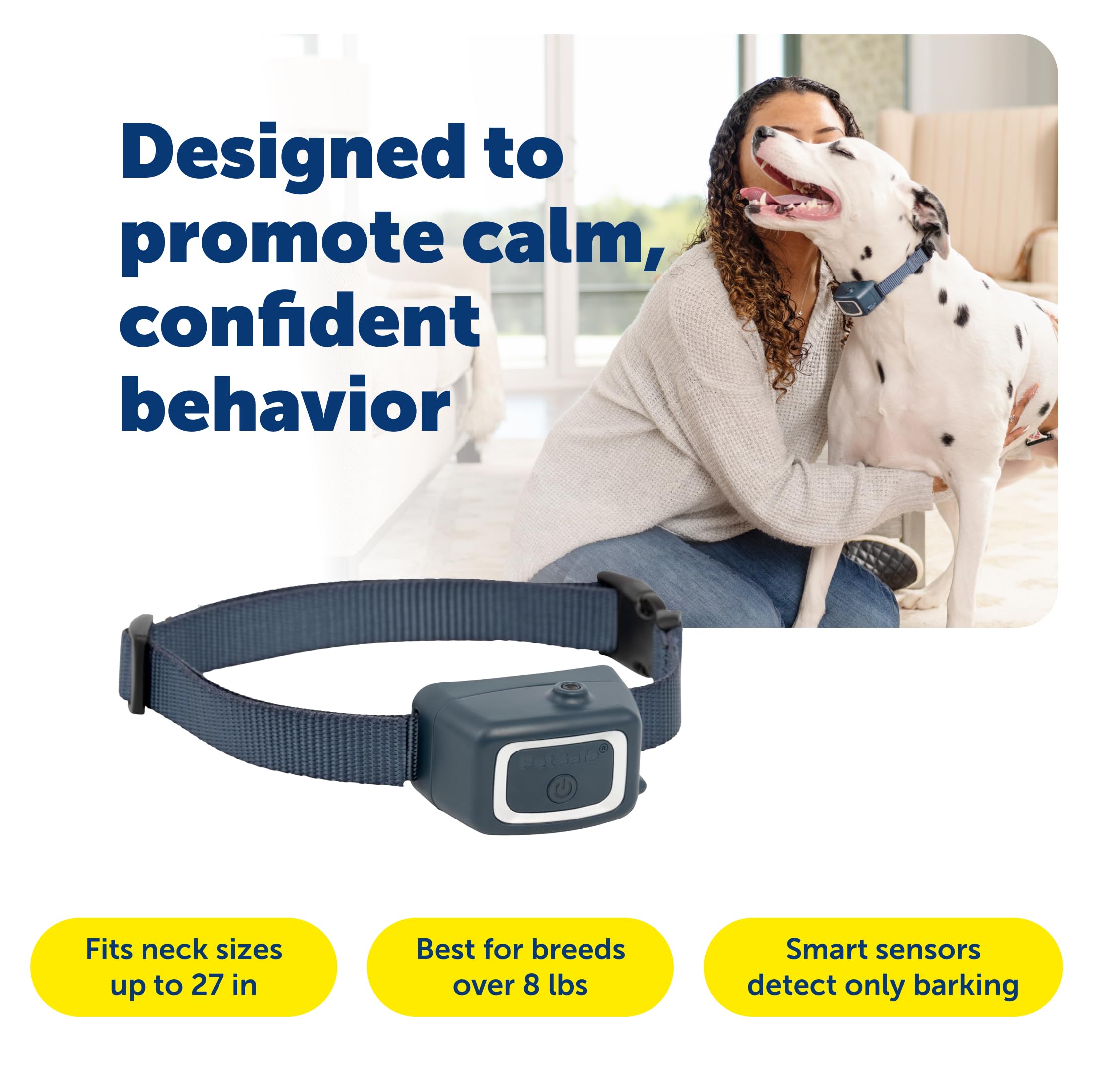PetSafe spray bark collar citronella refill image emphasizes scent option for distraction during walks.