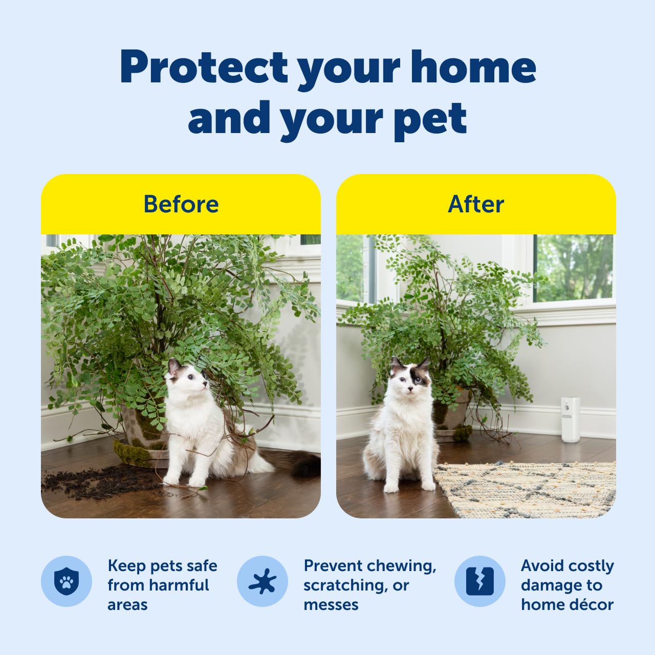 PetSafe SSSCAT odorless spray close-up highlights safe, mess-free pet deterrent.