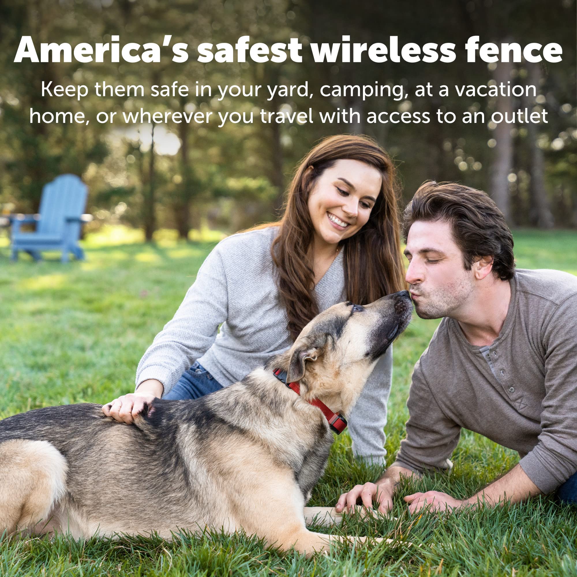 Petsafe Stay & Play quick-charge indicator highlights 2–3 hour recharge for uninterrupted play.