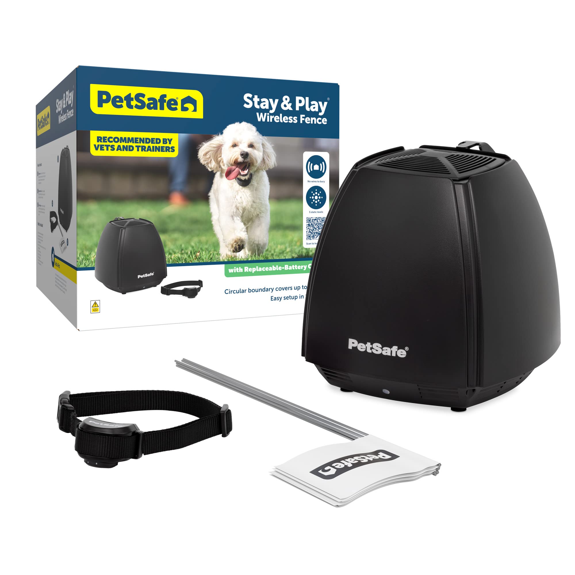 PetSafe Stay and Play transmitter setup demonstrates fast wireless boundary creation for yard safety.