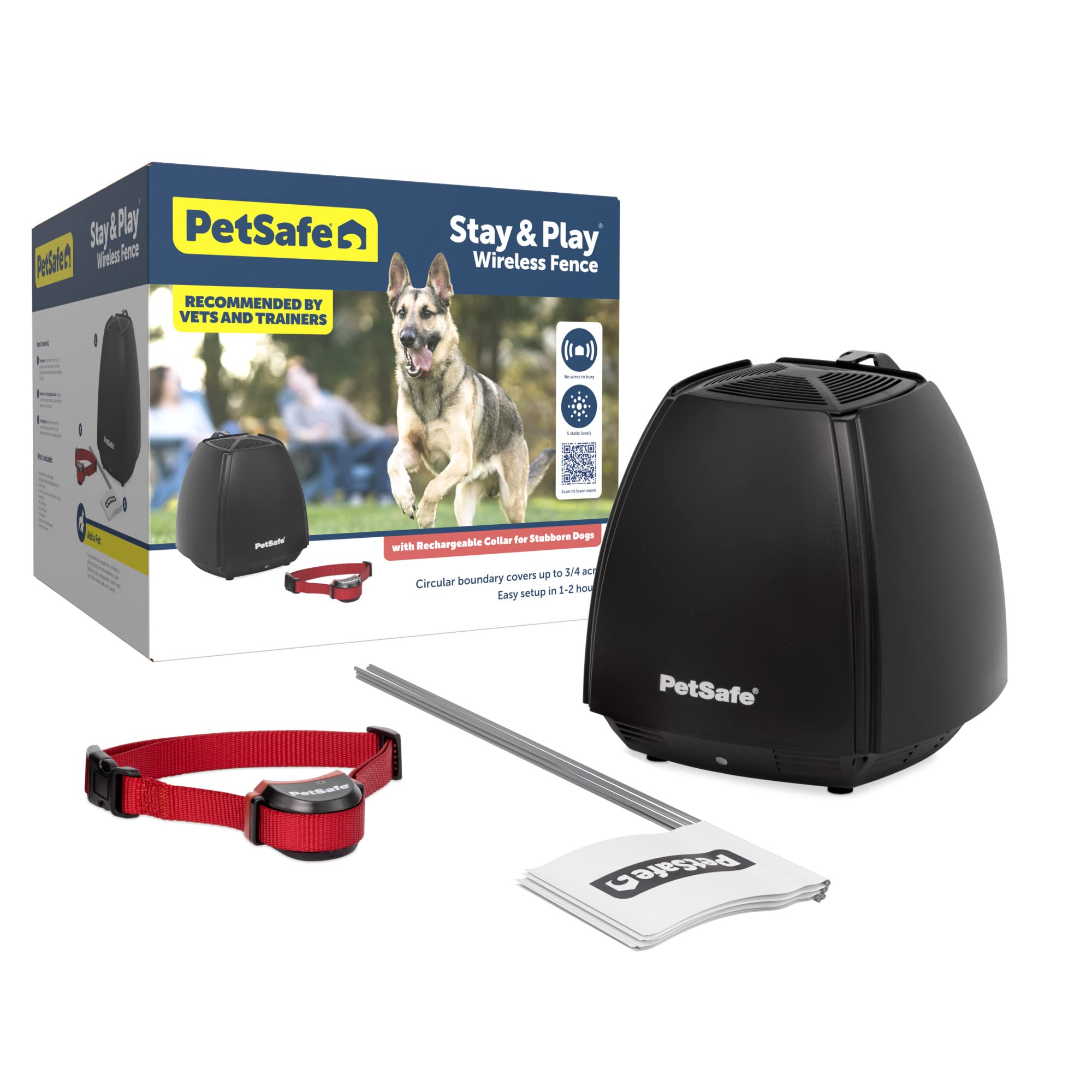 PetSafe Stay & Play transmitter powering a wireless boundary for yard safety