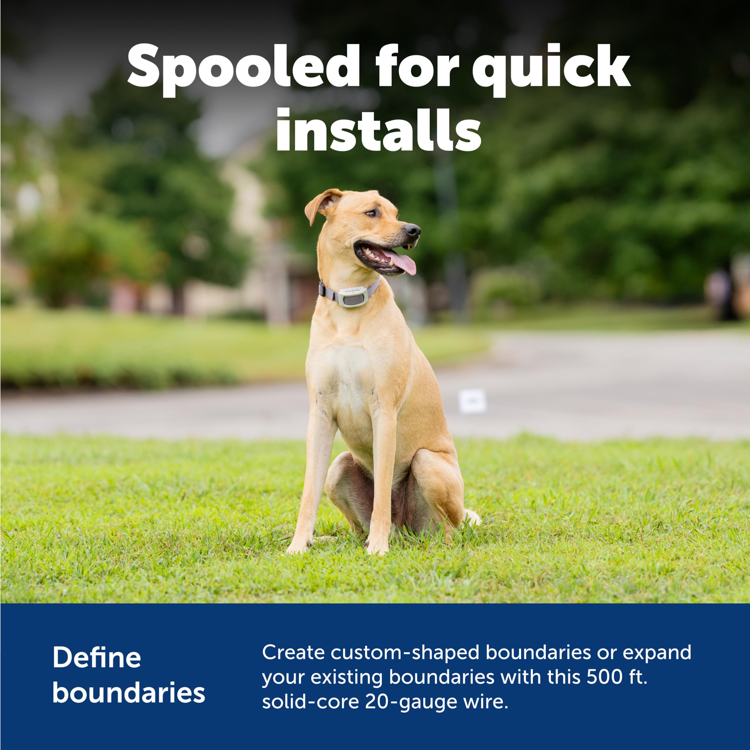 PetSafe yellow wire is clearly visible above ground for quick inspections.