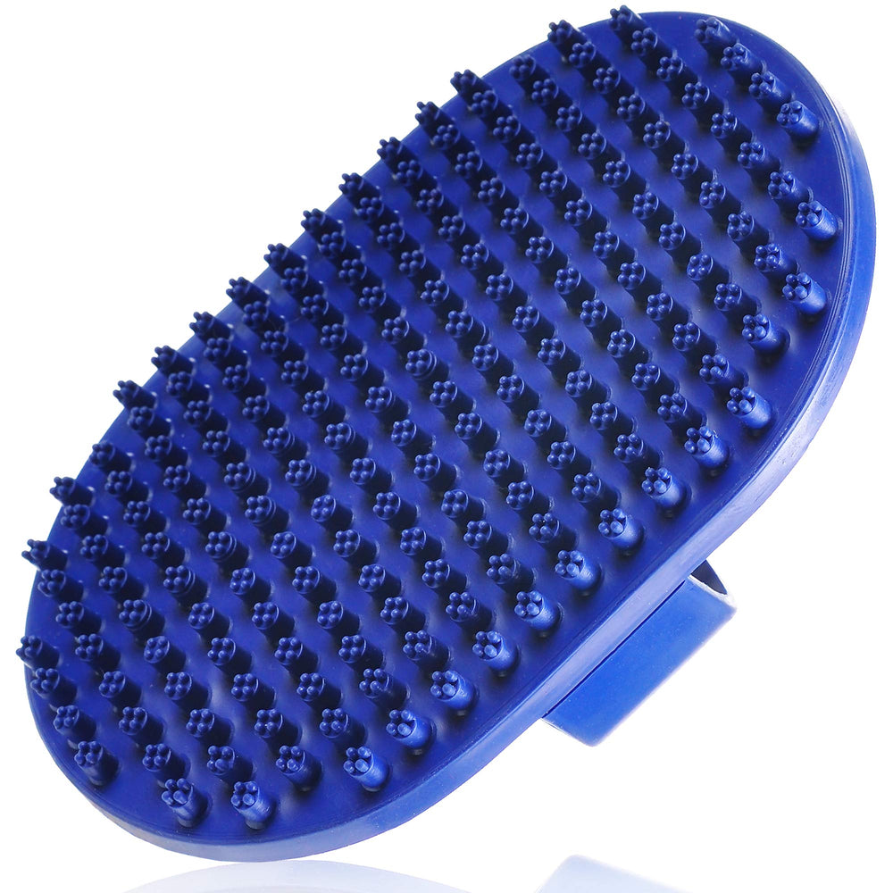 Pets&Goods rubber grooming brush deshedding action for dogs and cats during bath time.