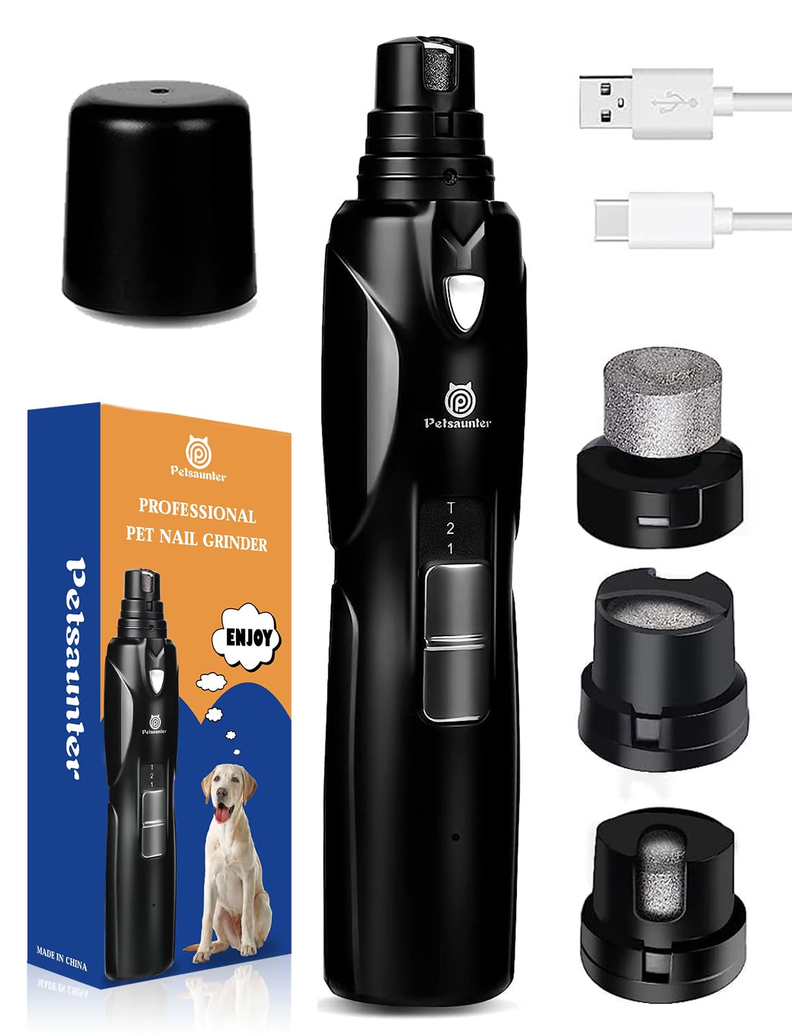 Petsaunter dog nail grinder with LED light for clearer viewing during trimming