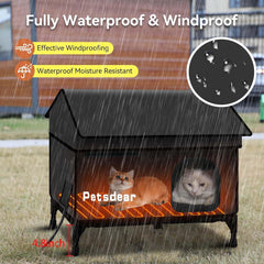 Petsdear cat house base elevated waterproof platform prevents ground moisture exposure