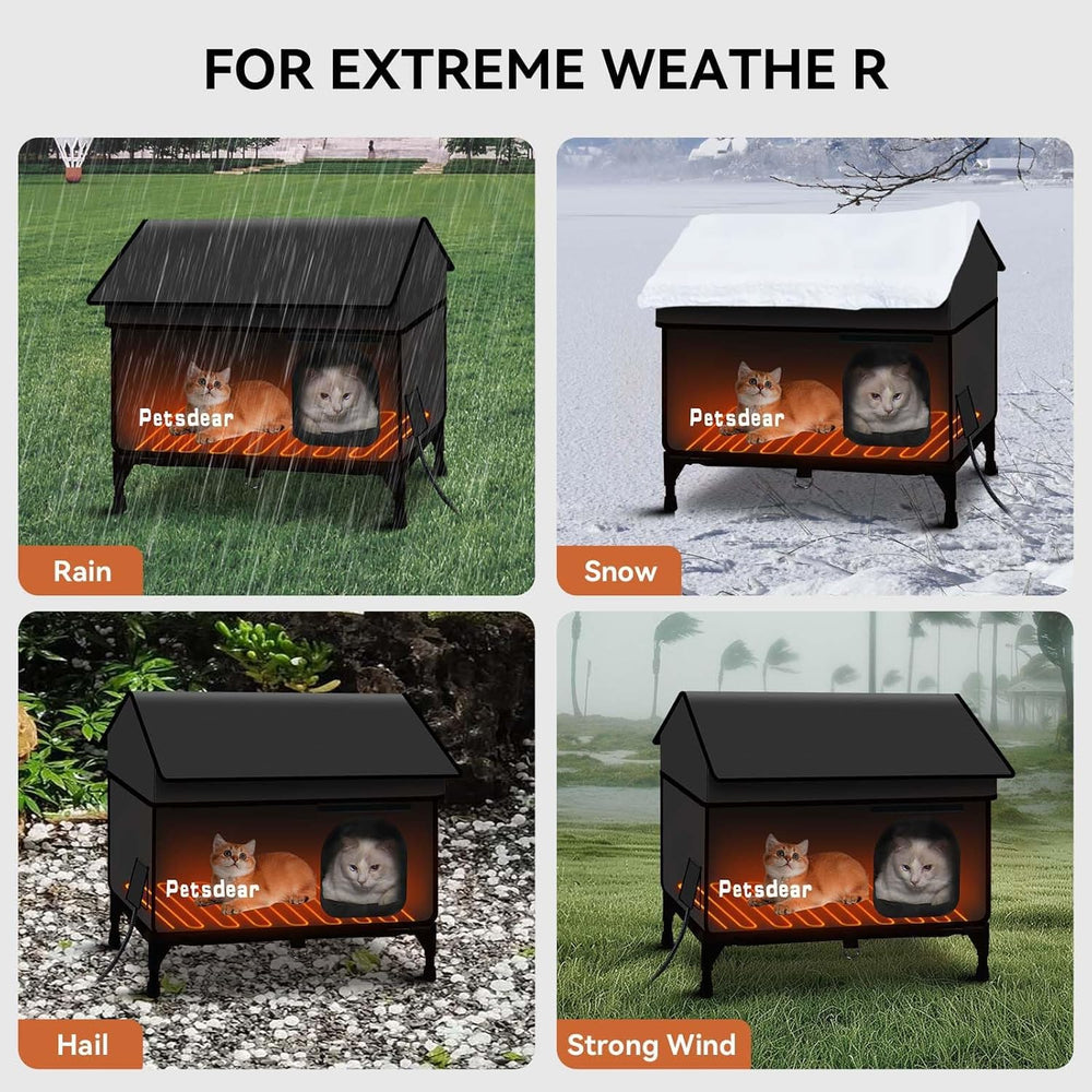 Petsdear multi-cat capacity supports 2-3 cats with shared shelter