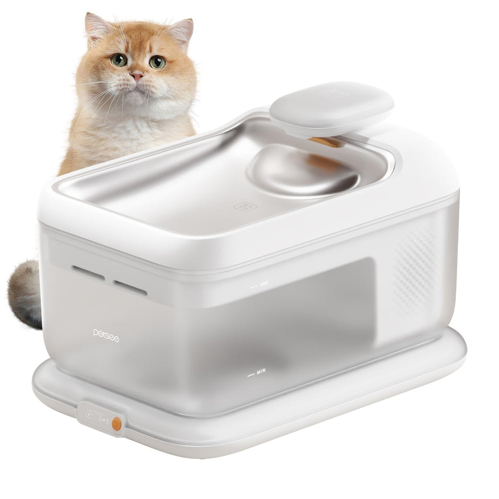 PETSEE S7 Plus front view fountain for easy indoor hydration.