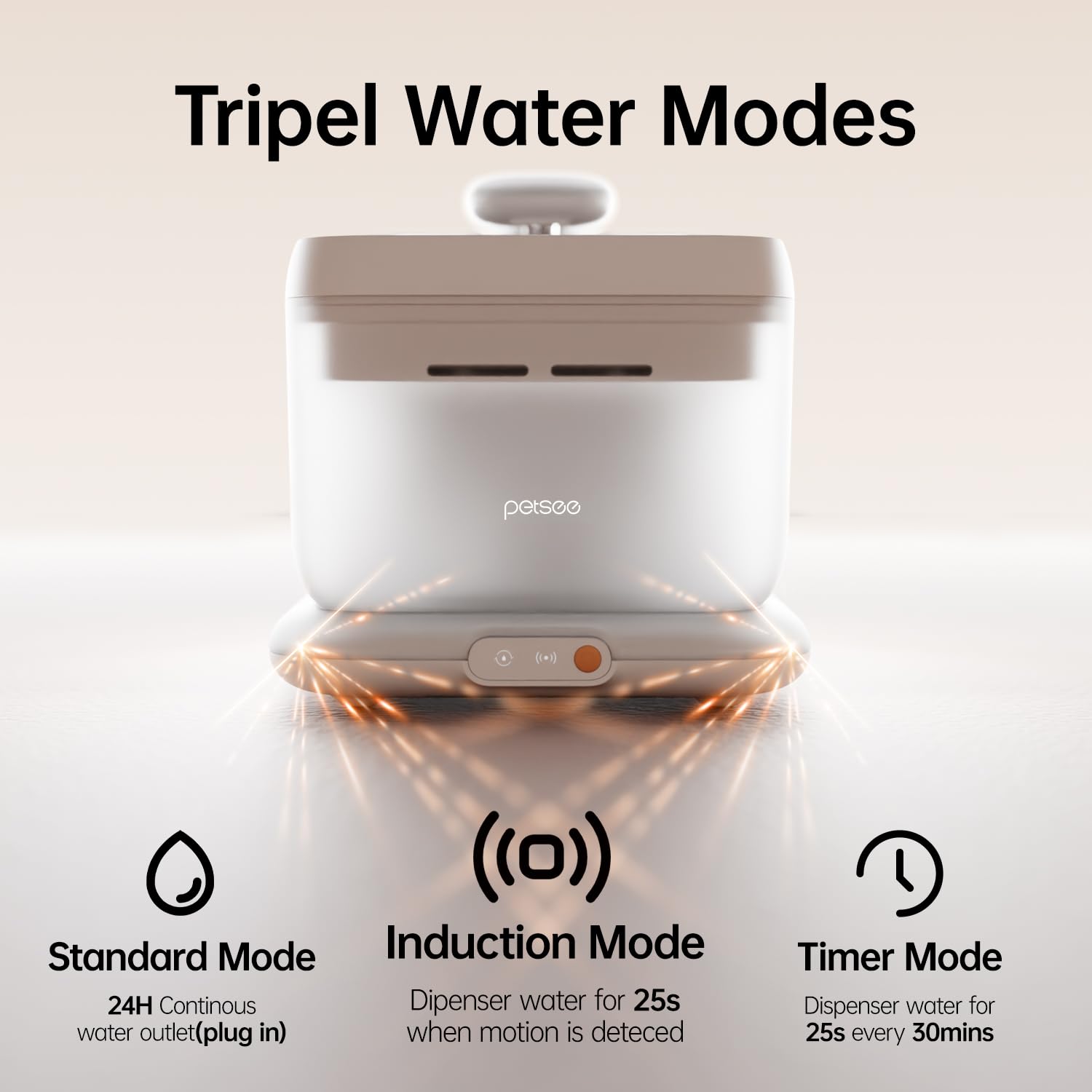 PETSEE S7 Plus thermostatic heating at 28°C provides a cozy drinking water temperature.