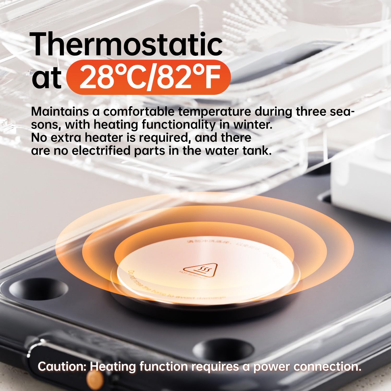 PETSEE thermostatic heating maintains comfortable water temperature
