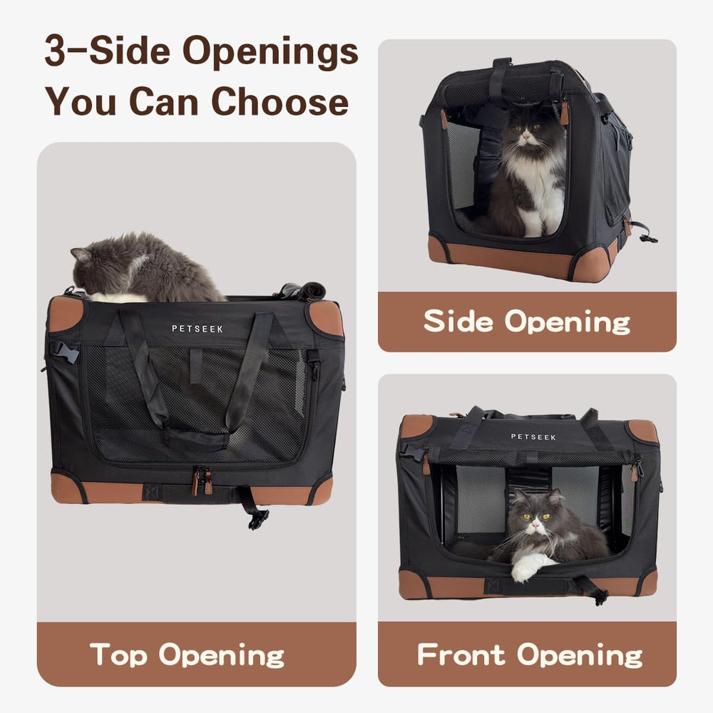 Petseek extra-large cat carrier collapsible fold for simple storage.