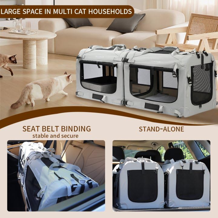 Petseek carrier folds flat for compact storage