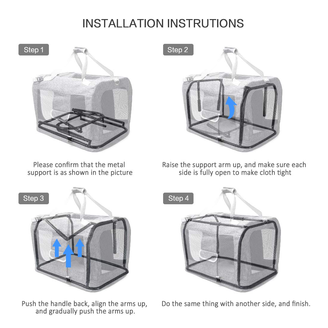 Petseek Extra Large Cat Carrier Soft Sided folded storage design saves space when not in use