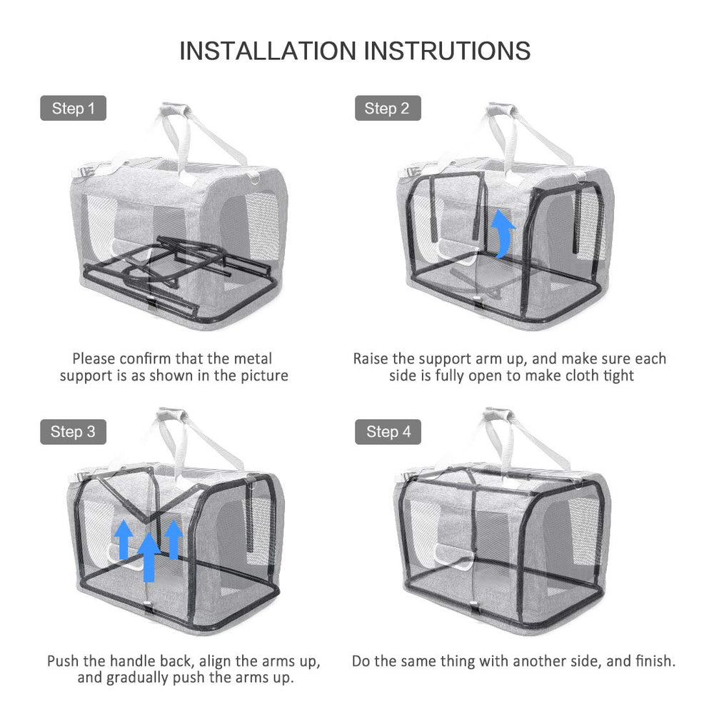 Petseek Extra Large Cat Carrier Soft Sided folded storage design saves space when not in use