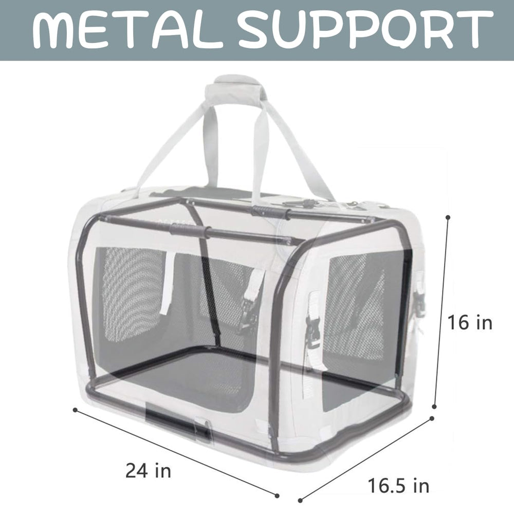 Petseek Extra Large Cat Carrier Soft Sided interior reveals comfy space and ventilation for pets