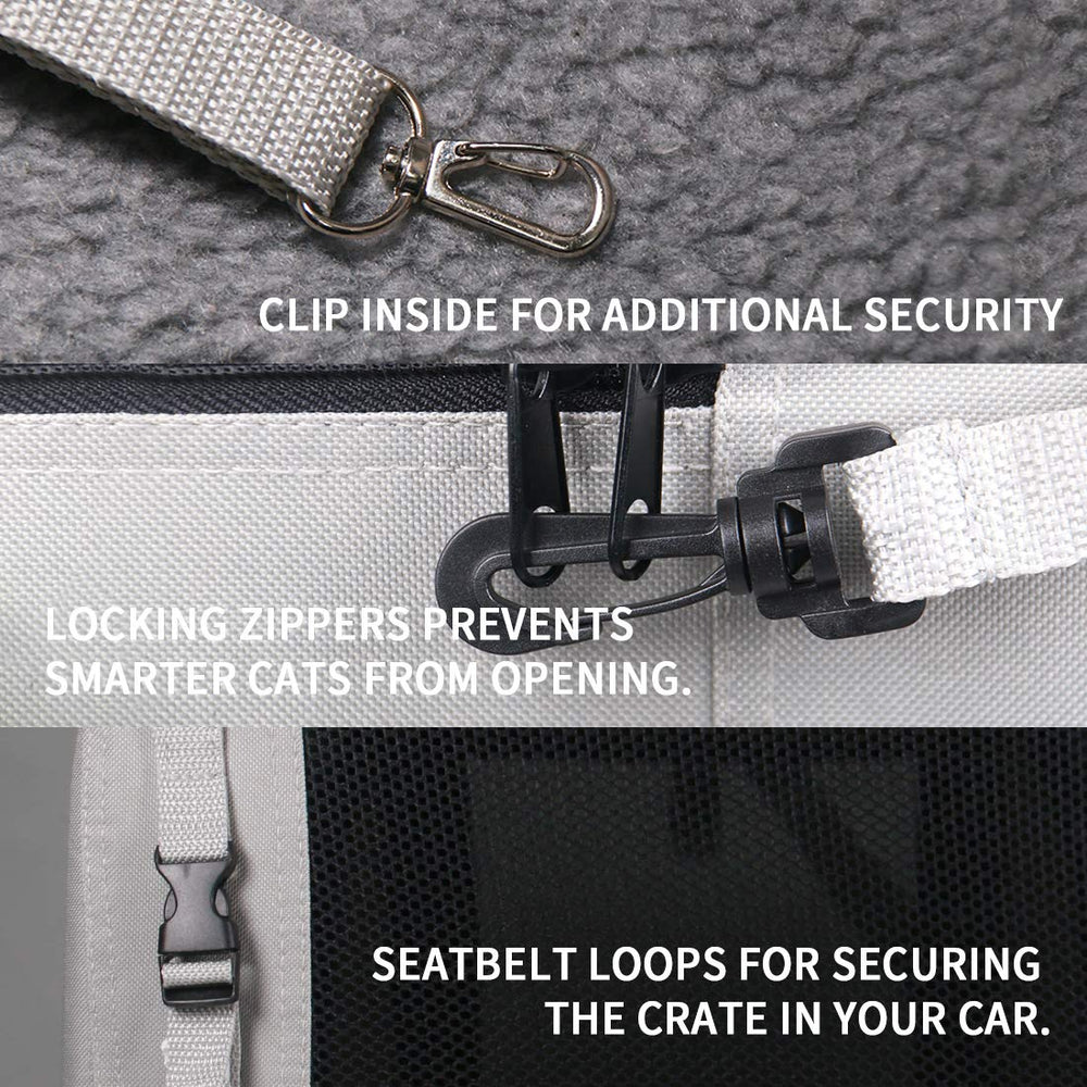 Petseek Extra Large Cat Carrier Soft Sided side opening enables quick access and secure handling