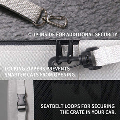 Petseek Extra Large Cat Carrier Soft Sided side opening enables quick access and secure handling