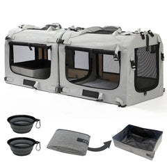 Petseek extra-large cat carrier soft-sided transport for two-cat travel