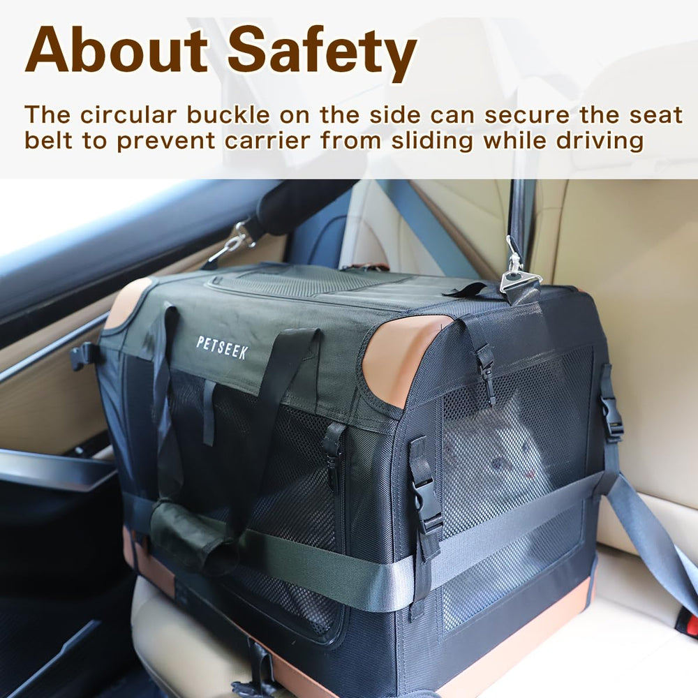Petseek extra-large cat carrier top opening for quick loading.
