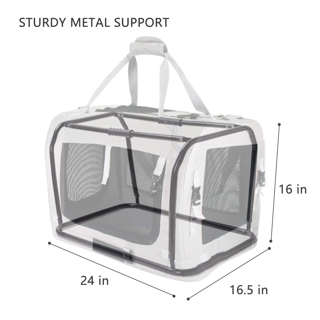 Petseek extra large carrier blue foldable frame demonstrates easy storage.