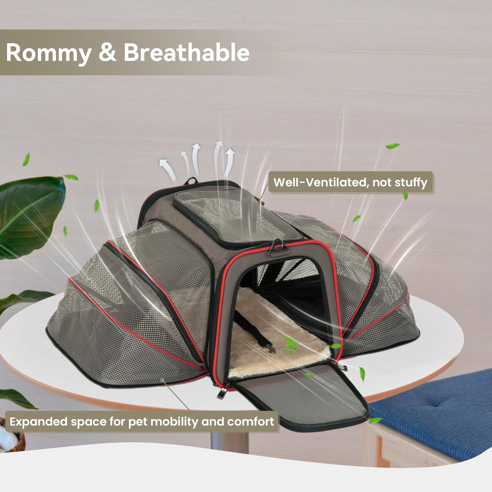 Petsfit carrier dual-handles offer flexible carrying options for travelers