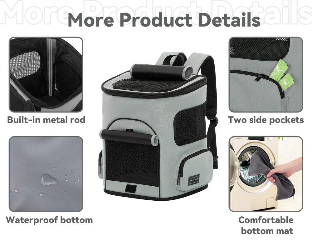 Petsfit backpack thickened bottom pad provides pet security and comfort.