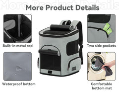 Petsfit backpack thickened bottom pad provides pet security and comfort.